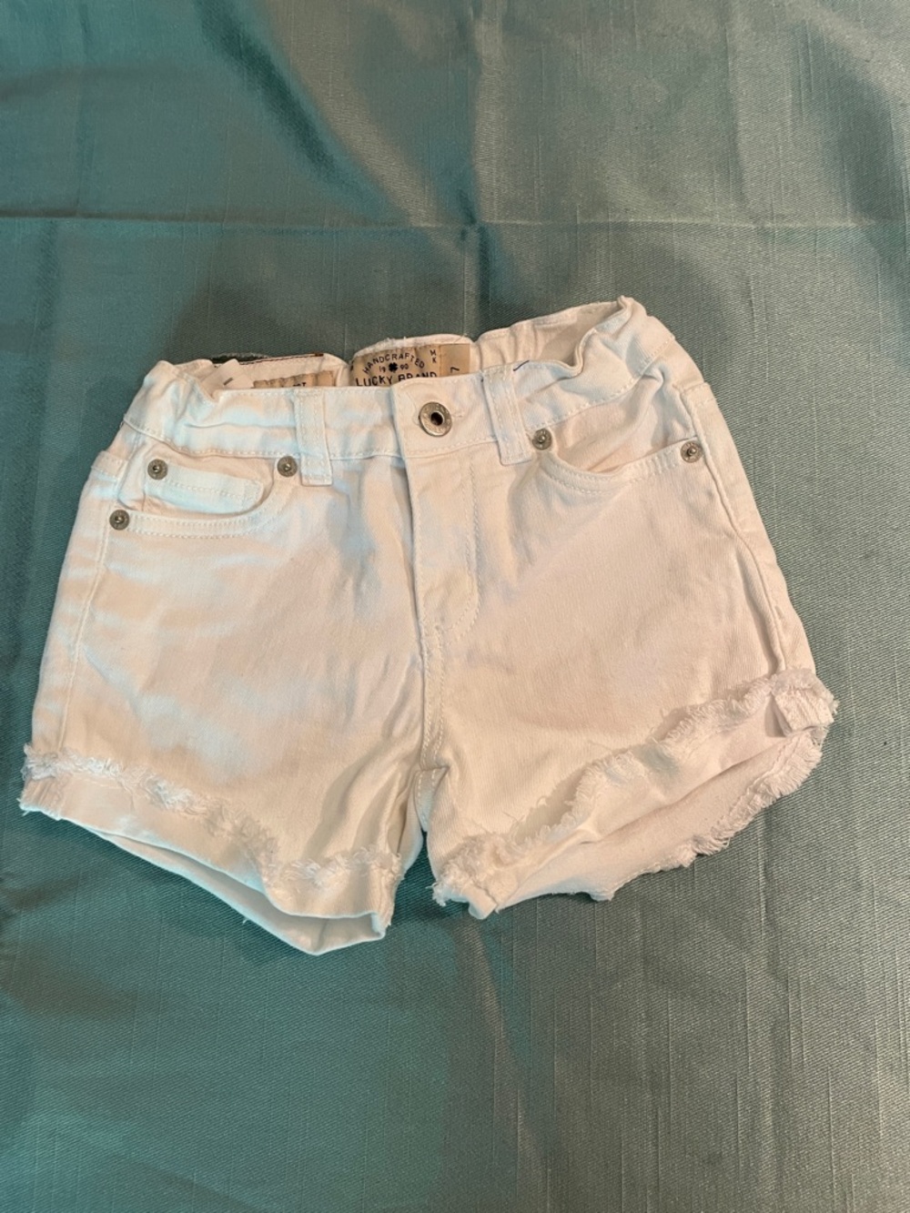Lucky Brand White Denim Frayed Hem Women's Shorts